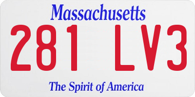 MA license plate 281LV3