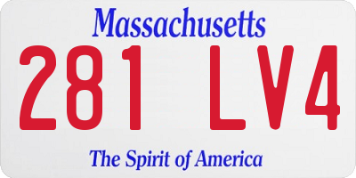 MA license plate 281LV4