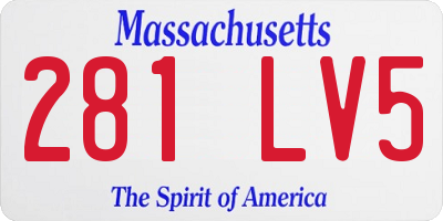MA license plate 281LV5