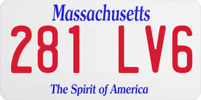 MA license plate 281LV6