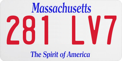 MA license plate 281LV7