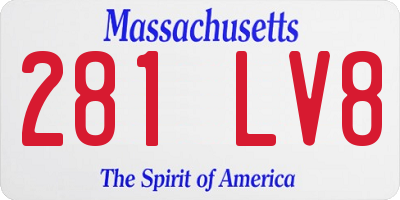 MA license plate 281LV8