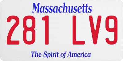 MA license plate 281LV9