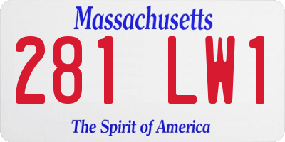 MA license plate 281LW1
