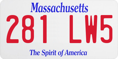 MA license plate 281LW5