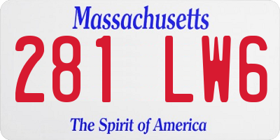 MA license plate 281LW6