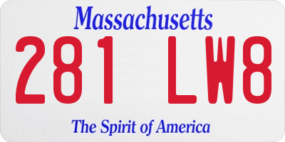 MA license plate 281LW8