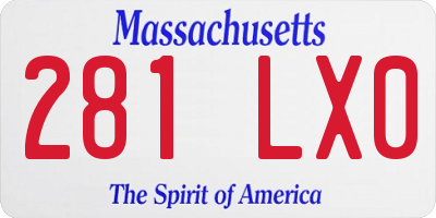 MA license plate 281LX0