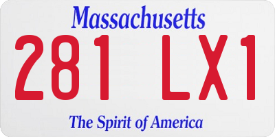 MA license plate 281LX1