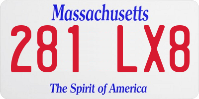 MA license plate 281LX8