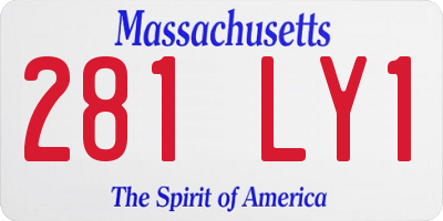 MA license plate 281LY1