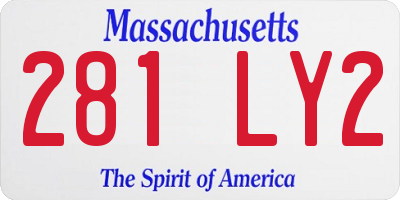 MA license plate 281LY2