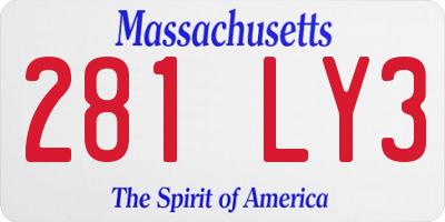 MA license plate 281LY3