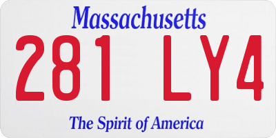 MA license plate 281LY4