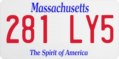 MA license plate 281LY5