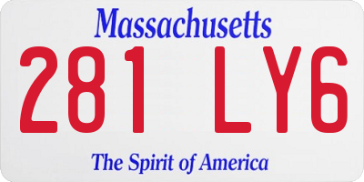 MA license plate 281LY6