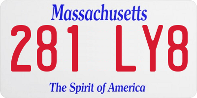 MA license plate 281LY8
