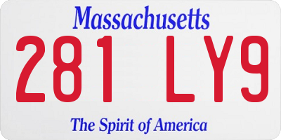 MA license plate 281LY9