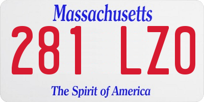 MA license plate 281LZ0