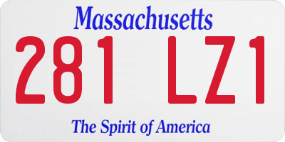 MA license plate 281LZ1