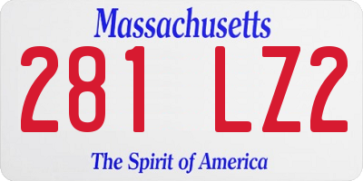 MA license plate 281LZ2