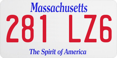 MA license plate 281LZ6