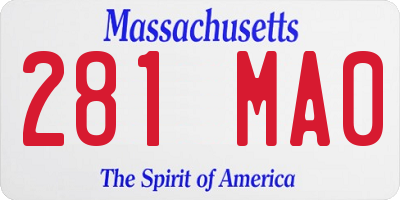 MA license plate 281MA0