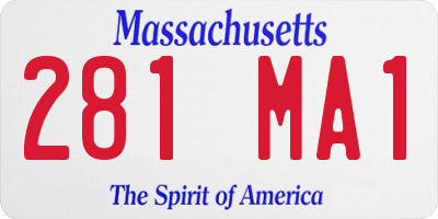 MA license plate 281MA1