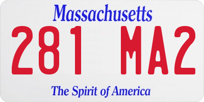 MA license plate 281MA2