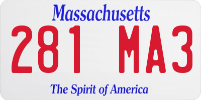 MA license plate 281MA3