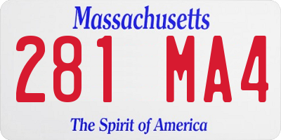 MA license plate 281MA4