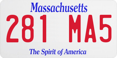 MA license plate 281MA5