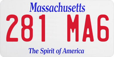 MA license plate 281MA6