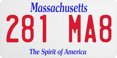 MA license plate 281MA8