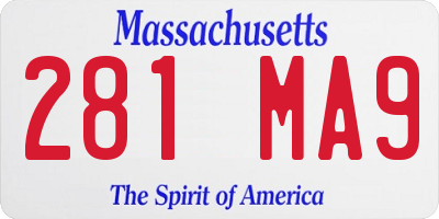 MA license plate 281MA9