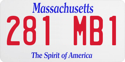MA license plate 281MB1