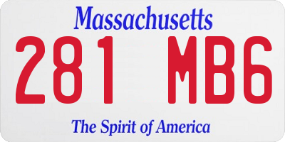 MA license plate 281MB6