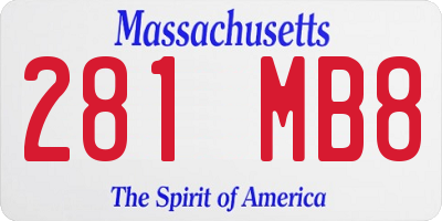 MA license plate 281MB8