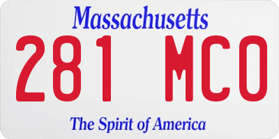 MA license plate 281MC0