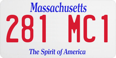 MA license plate 281MC1