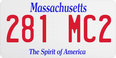 MA license plate 281MC2