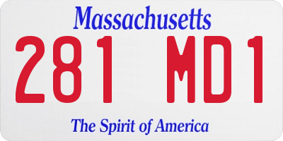 MA license plate 281MD1
