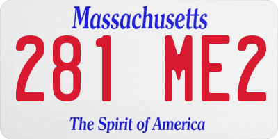 MA license plate 281ME2