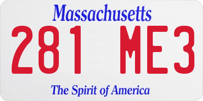 MA license plate 281ME3