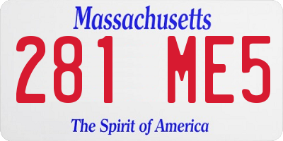 MA license plate 281ME5