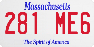 MA license plate 281ME6