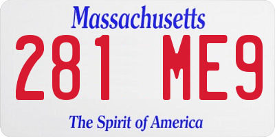 MA license plate 281ME9
