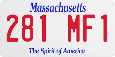 MA license plate 281MF1