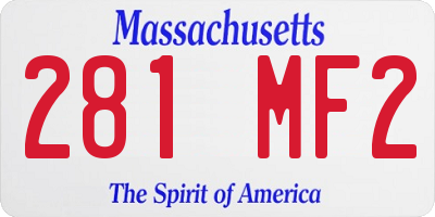 MA license plate 281MF2