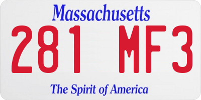 MA license plate 281MF3
